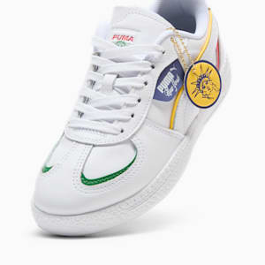 Tenis para mujer Clyde NYC Flagship, PUMA White-Sunny Yellow-Blue Crystal-Archive Green, extralarge